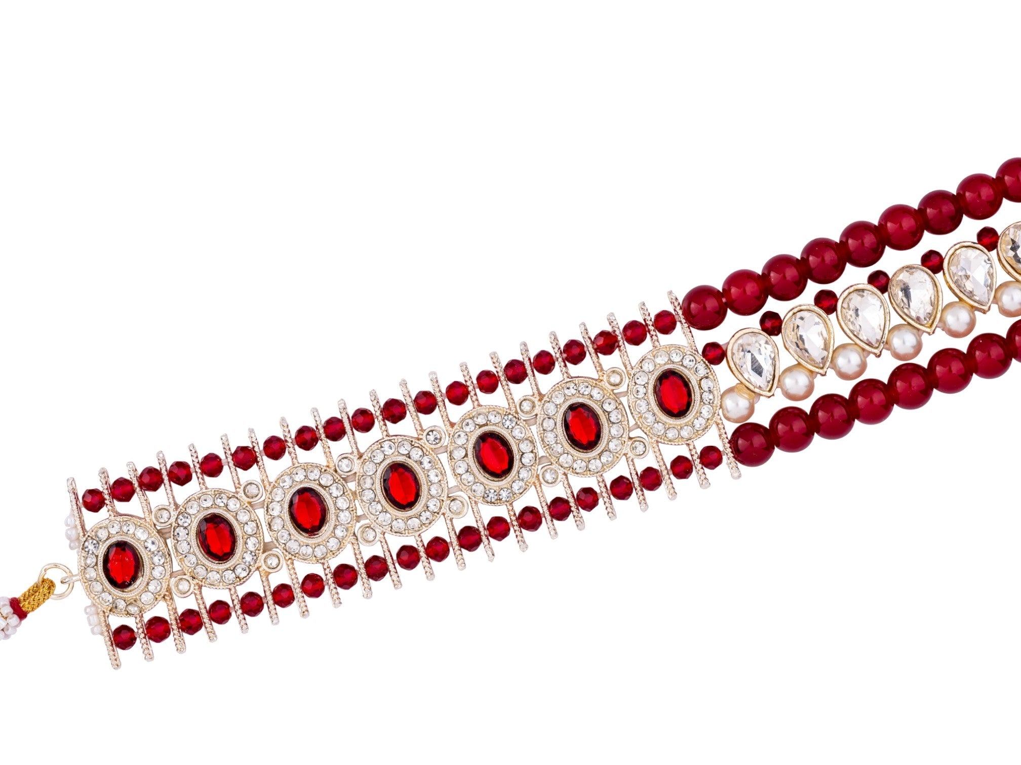 Princely Kundan Stone Groom’s Mala - Red