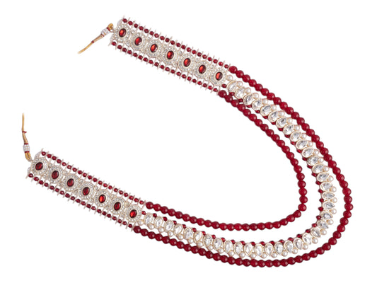 Princely Kundan Stone Groom’s Mala - Red
