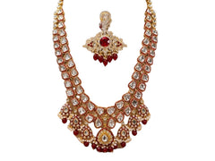 Rajsi Kundan Groom Necklace and Kalangi Set  - Red