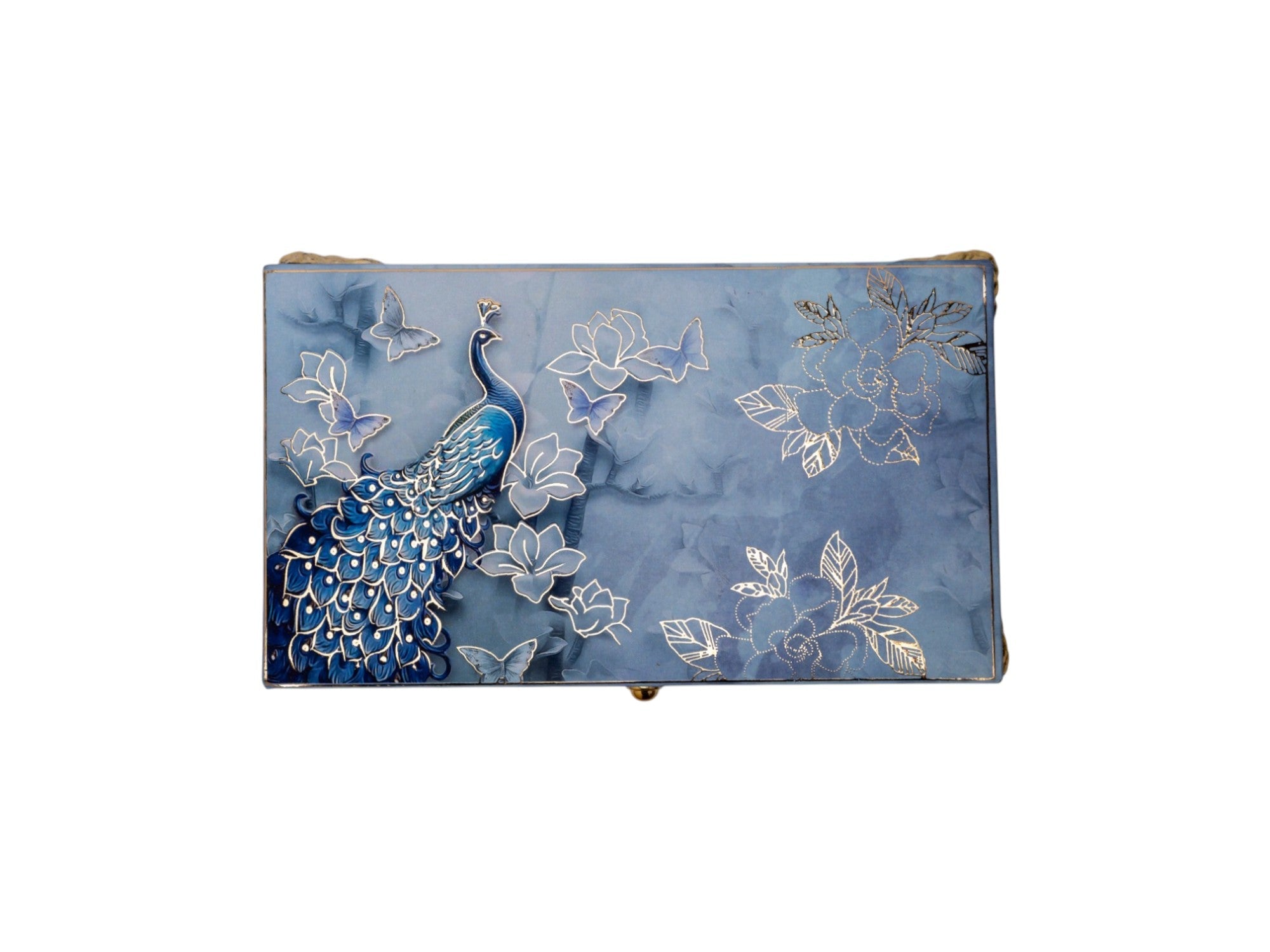 Royal Blue Peacock Cash Box