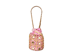 Royal Embroidered Potli Bag with Mirror Work and Braided Handle - Baby-Pink - Image 2
