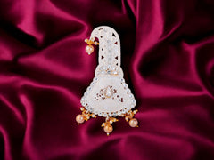 Royal Groom kalgi with Stone Embellishments & Pearl Danglers 