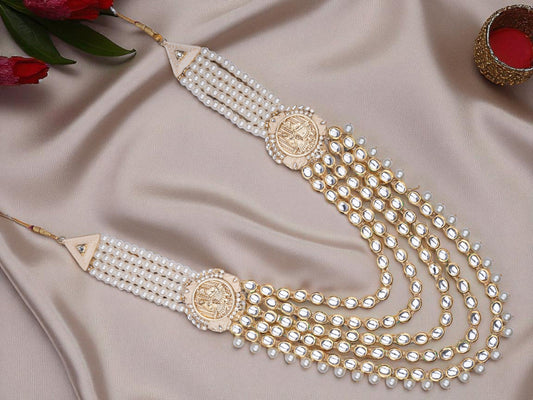 Royal Mirror & Pearl Multi-Layer Groom Mala
