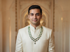 JB - Mayur Stone Groom Mala - Green