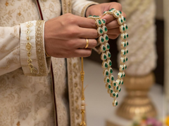 JB - Mayur Stone Groom Mala - Green