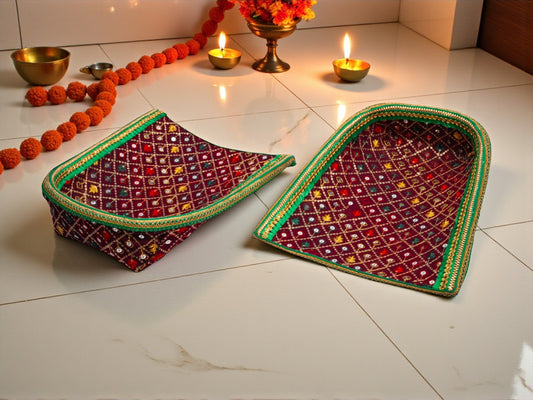 Zardozi Embroidered  Chaak - Maroon
