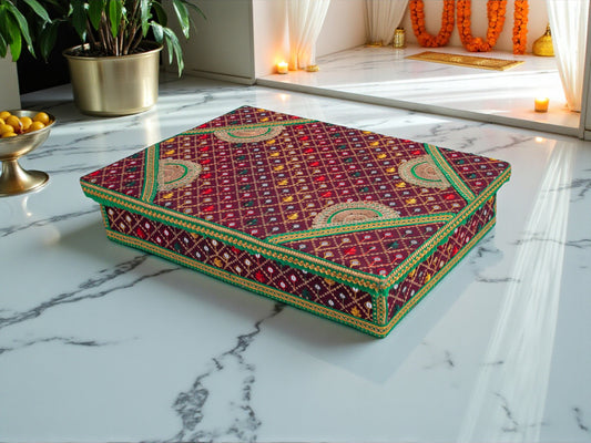 Zardozi Embroidered  Chowki - Maroon