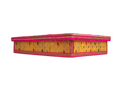 Zardozi Embroidered  Chowki - Yellow