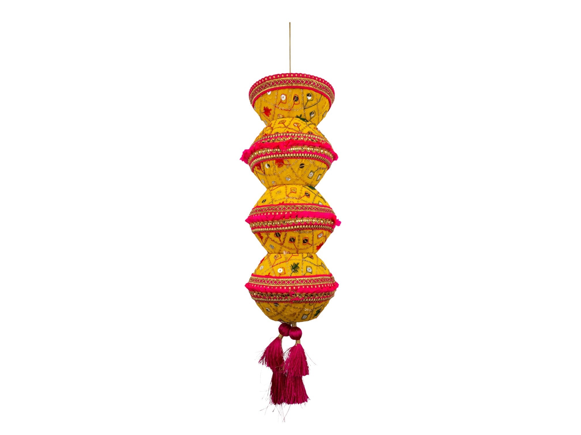 Zardozi handcrafted  manda - Yellow