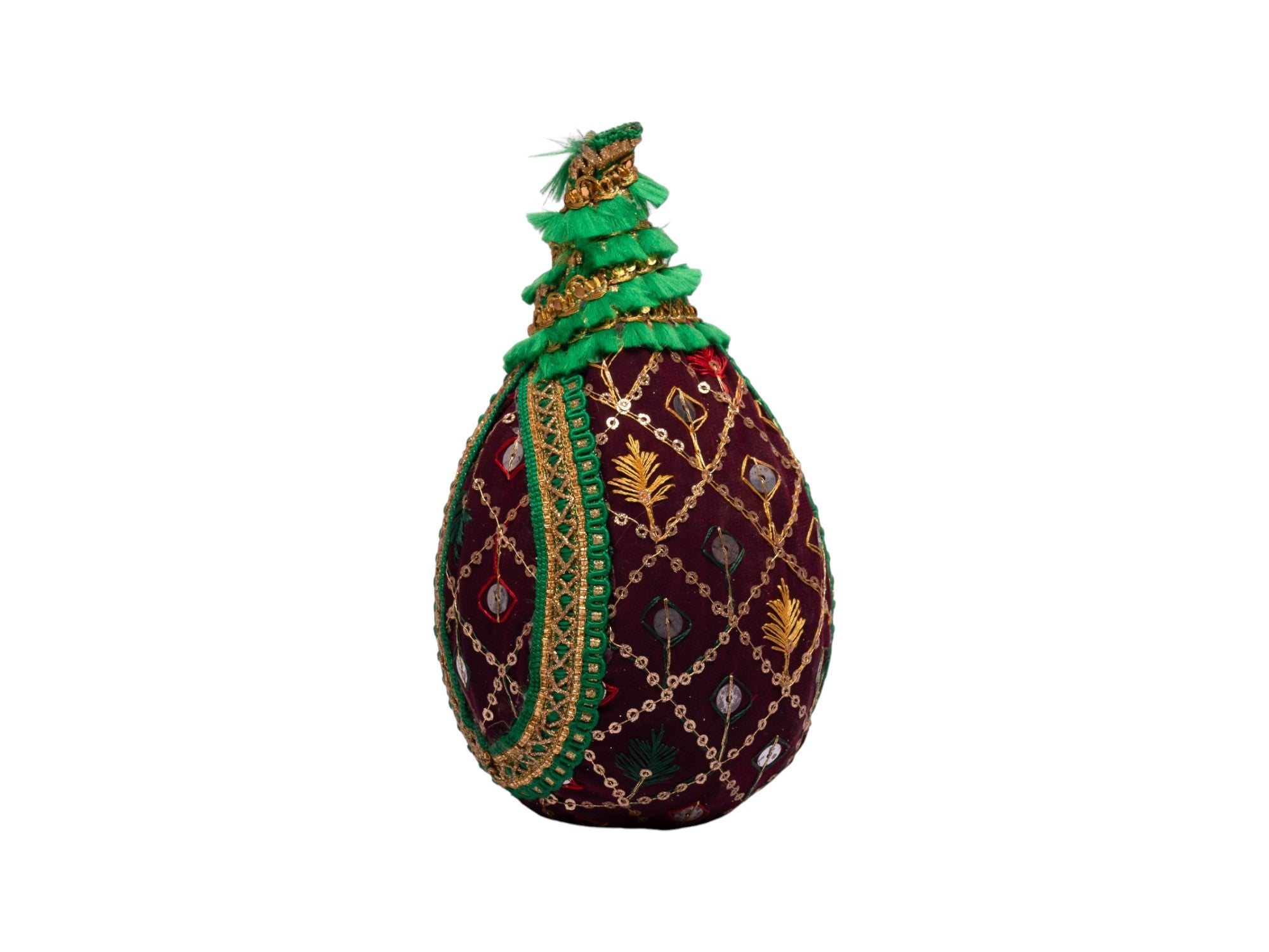 Zardozi handcrafted  nariyal - Maroon