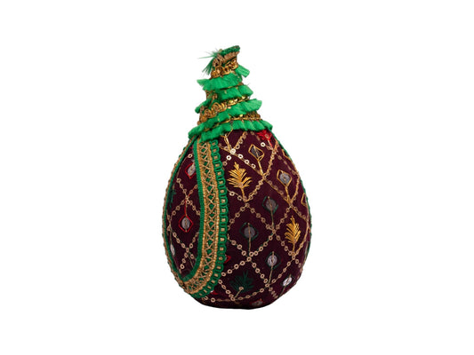 Zardozi handcrafted  nariyal - Maroon