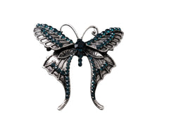 Midnight Sapphire Butterfly Men's Lapel Brooch