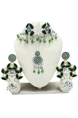 Emerald Bloom Handcrafted Beaded Jewelry Set