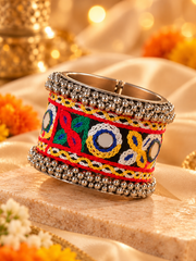 Rangoli Mirror Work Statement Garba Cuff