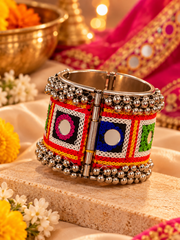 Rangoli Mirror Work Hinged Garba Cuff