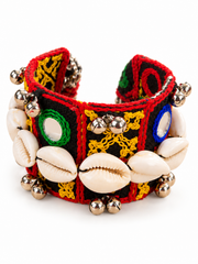 Shell & Mirror Work Boho Garba Cuff