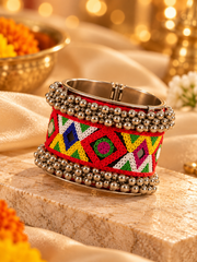 Dholna Multicolour Embroidered Garba Cuff