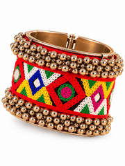 Dholna Multicolour Embroidered Garba Cuff