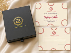 Jashn Bazaar Regal Stone Meenakari Bhai Bhabhi Rakhi Set with Watch Rakhi+ Roli chawal+chocolates +message card