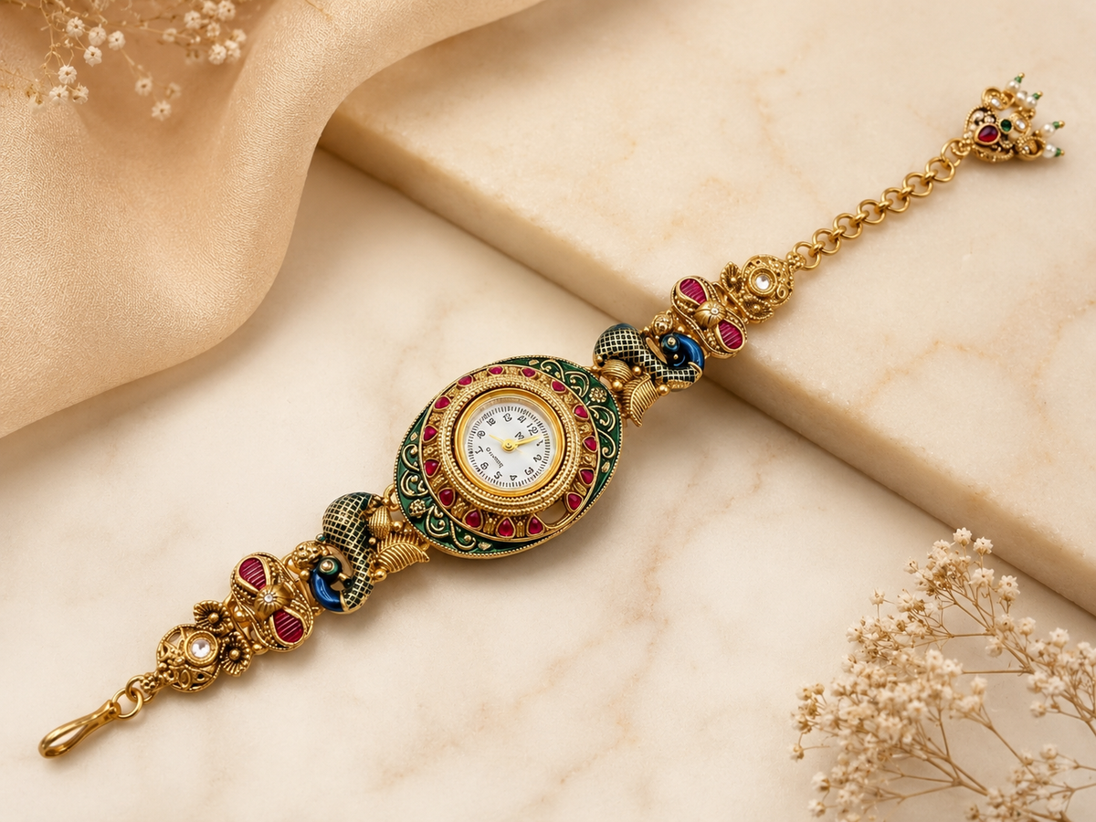 Heritage Peacock Enamel Watch with Gift Box and message card