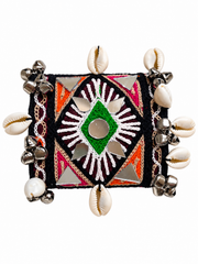 Rang Rasiya Black & Multicolour Mirror Work Openable Kada – Traditional Navratri Hand Accessory