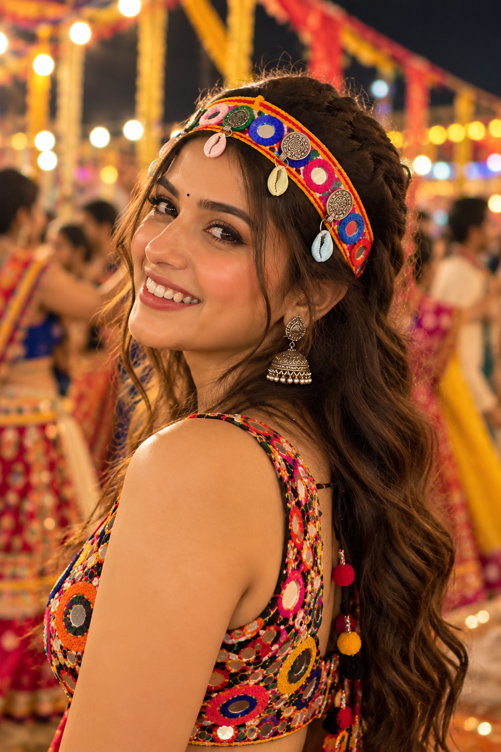 Rang Rasiya – Multicolour Navratri Shell Charm Hairband