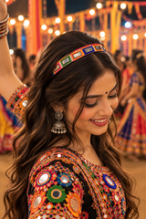 Rangoli – Multicolour Mirror Work Navratri Hairband