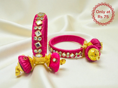 Rani Pink Lattu Hanging Bangles Pairs