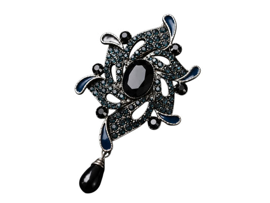 Royal Midnight Crystal Men's Lapel Brooch Pin