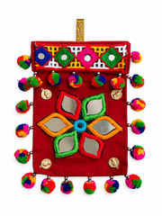 Rang Rasiya Red Mirror Work Navratri Potli Purse