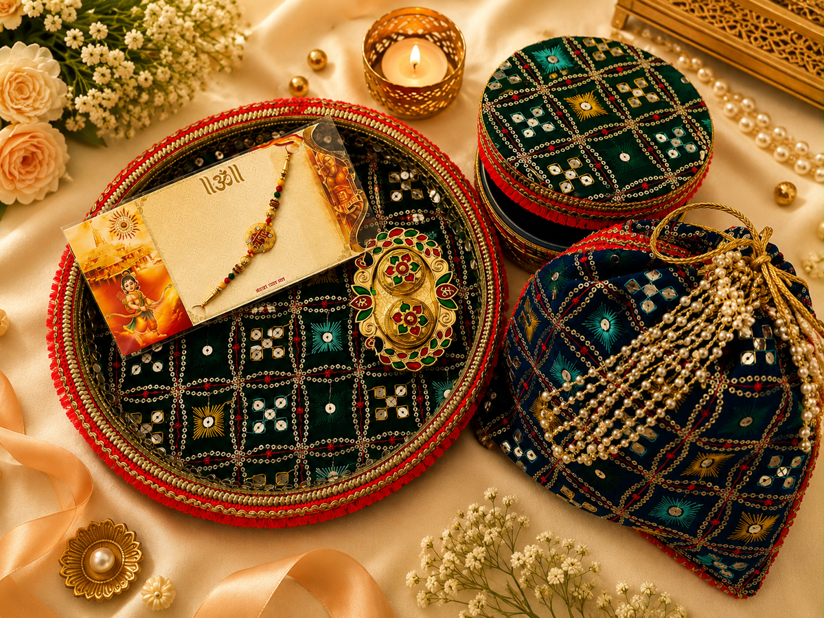 Festive Elegance: Complete Raksha Bandhan Thaal Set