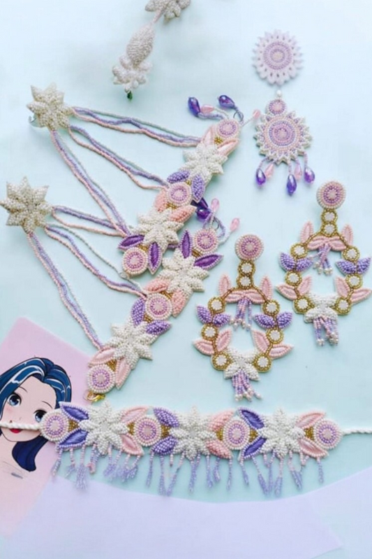 Pastel Bloom Handcrafted Beaded Jewelry Set