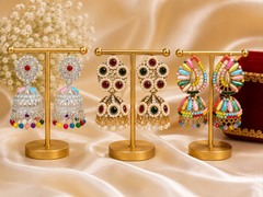 Radiant Traditions: Multi-Style Designer Jhumka Combo Set