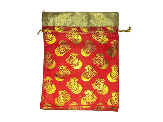 Orange Round Wrap Potli Bag
