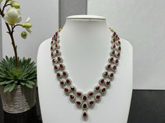 JB - Mayur Stone Groom Mala - Maroon