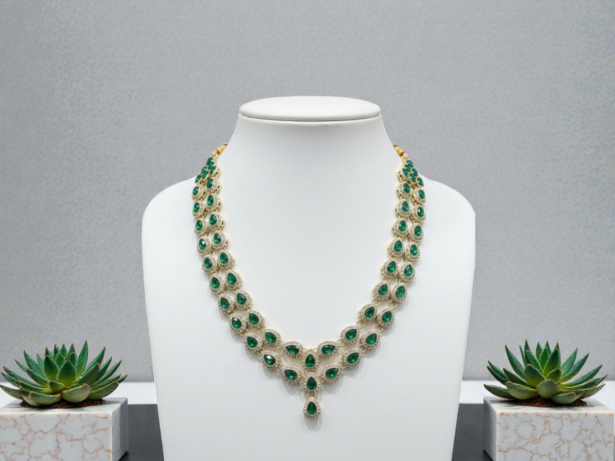 JB - Mayur Stone Groom Mala - Green