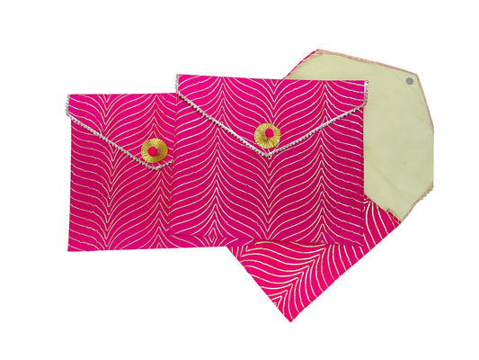 Silk Pink Saree Cover with Gold Zari Pattern