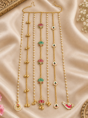 Navratri Lotus & Ghungroo Gold-Tone Headpiece – Traditional Garba Hair Jewellery