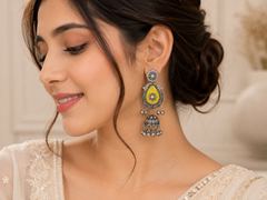 Ethereal Yellow Floral Statement Jhumkas with Gift Box and message card