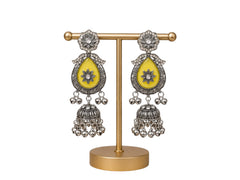 Ethereal Yellow Floral Statement Jhumkas with Gift Box and message card